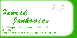 henrik jankovics business card